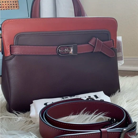 Coach Tate Carryall 29 Satchel Oxblood Multi Pewter - Picture 5 of 17